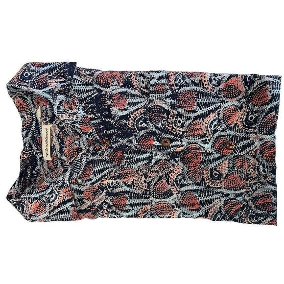 Caribbean Mens Shirt SZ L Button Down with Front Pocket Short Sleeves Colors Blu - Picture 5 of 11